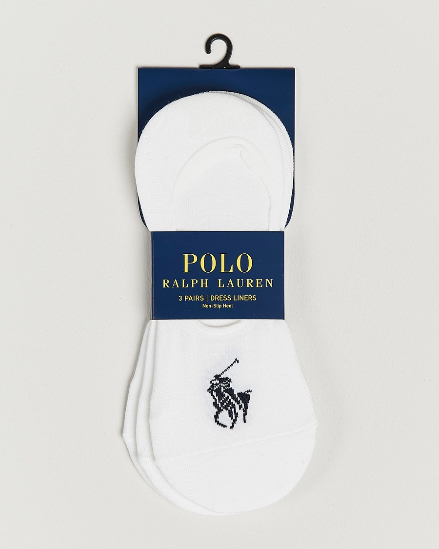 Polo Ralph Lauren 3-Pack No Show Big Pony Pony Socks White – Wit