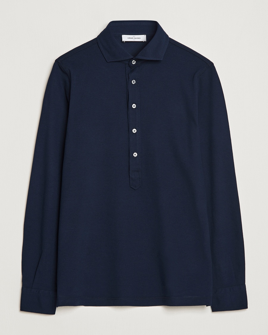 Gran Sasso Popover Shirt Navy – Blauw