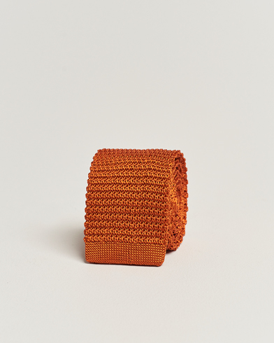 Heren | Amanda Christensen | Amanda Christensen | Knitted Silk Tie 6 cm Orange