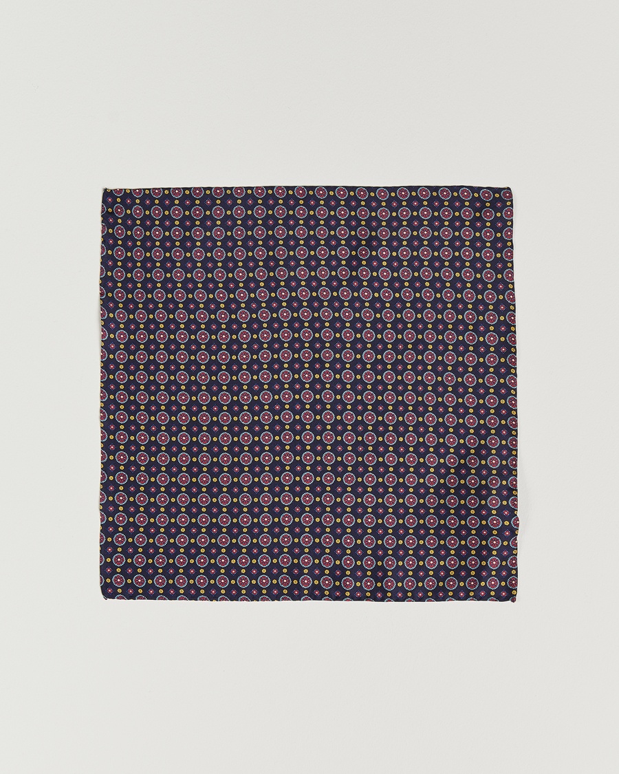 Heren | Smart casual | Amanda Christensen | Medallion Silk Pocket Square Navy