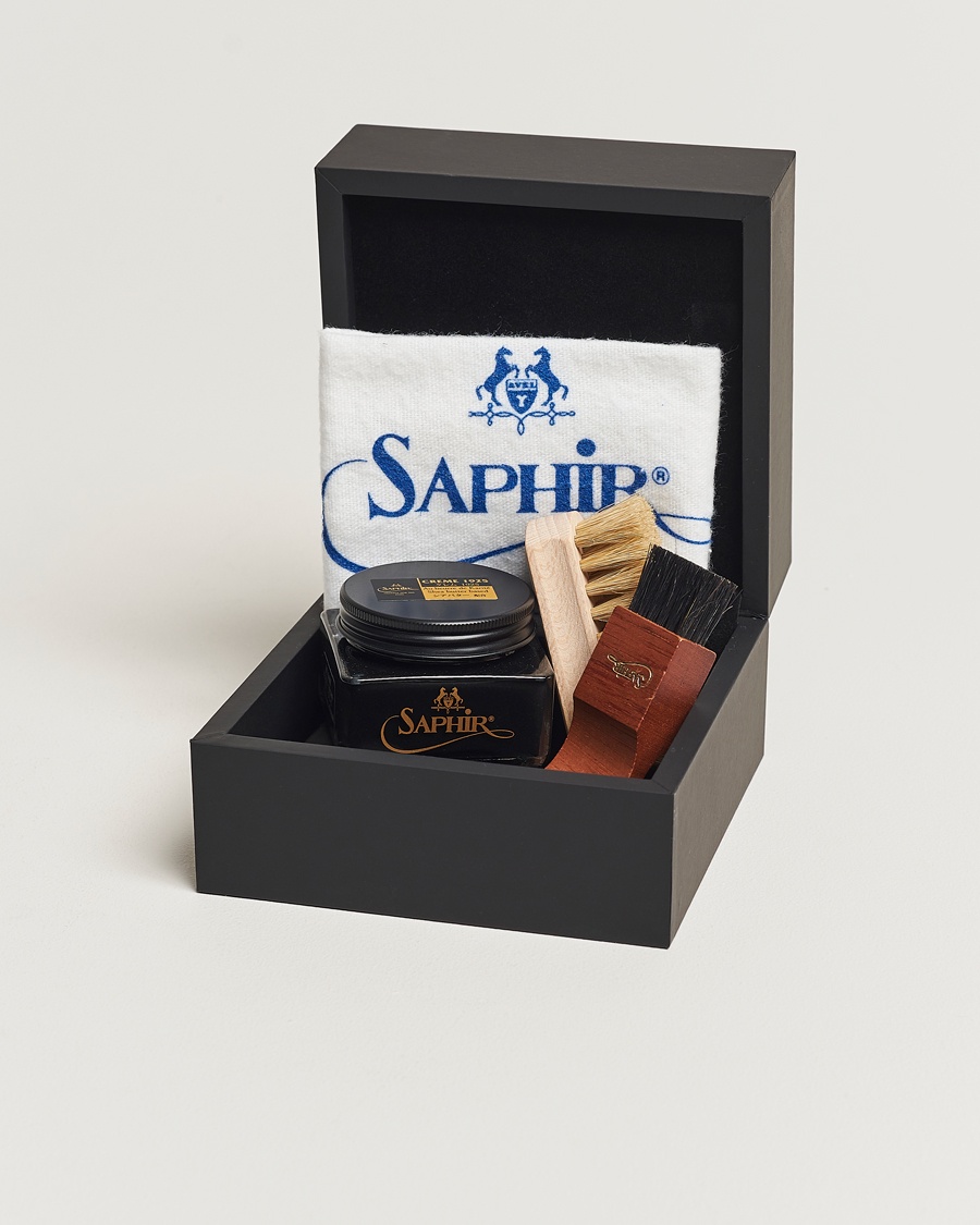 Saphir Medaille d'Or Gift Box Creme Pommadier Black & Brush – Zwart