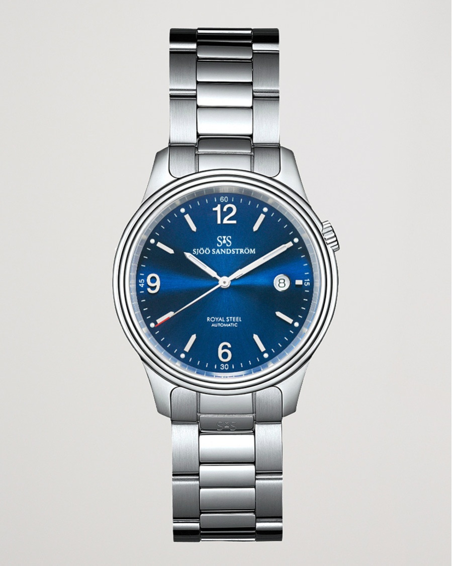 Sjöö Sandström Royal Steel Classic 41mm Blue and Steel – Blauw
