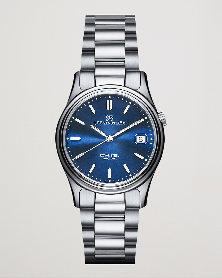 Sjöö Sandström Royal Steel Classic 36mm Blue and Steel – Blauw