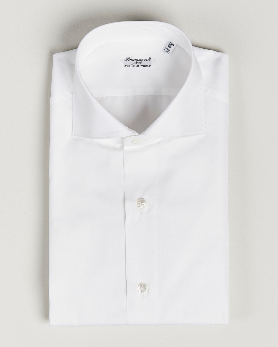 Finamore Napoli Milano Slim Fit Classic Shirt White – Wit