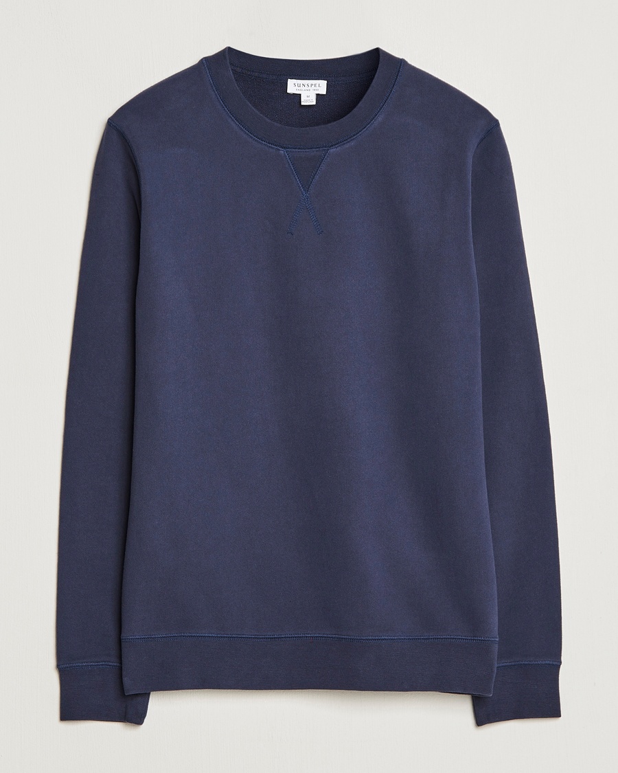Sunspel Loopback Sweatshirt Navy – Blauw