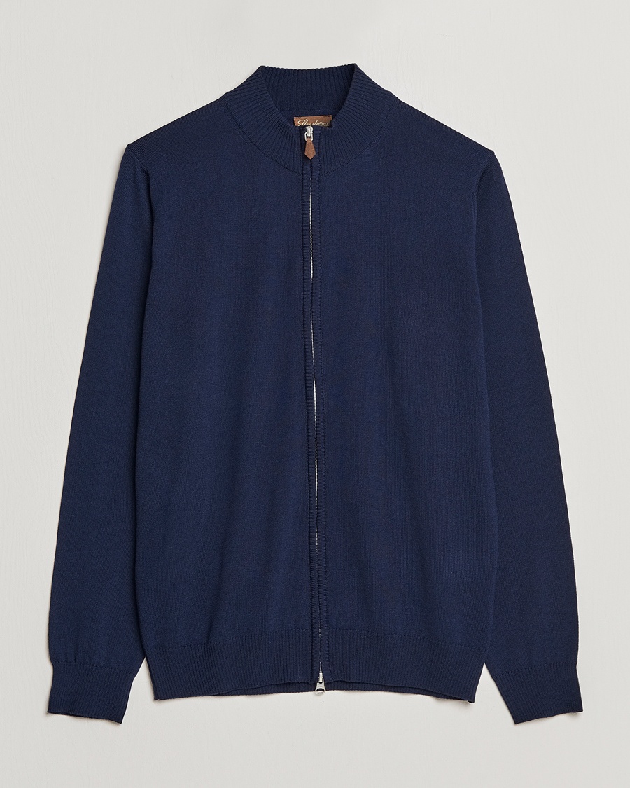 Stenströms Merino Full Zip Navy – Blauw