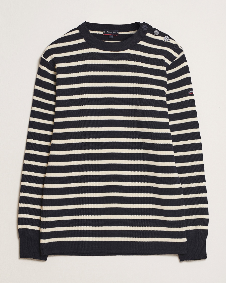 Heren | | Armor-lux | Fouesnant Classic Sweater Rich Navy/Nature