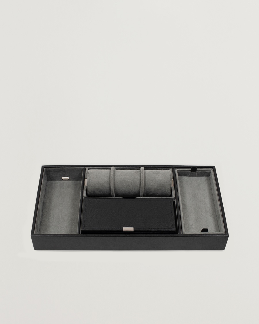 WOLF Howard Valet Tray with Cuff Black/Grey Pebble – Grijs