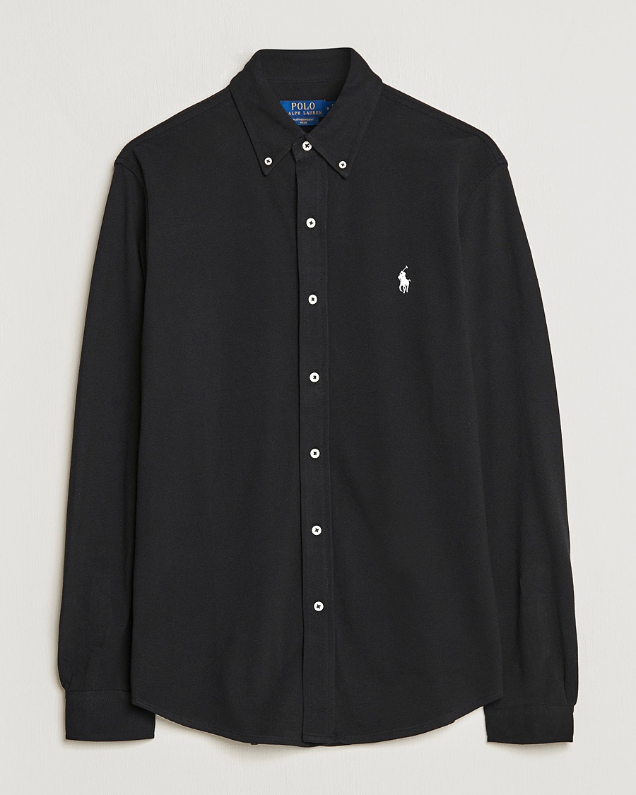 Polo Ralph Lauren Featherweight Mesh Shirt Polo Black – Zwart