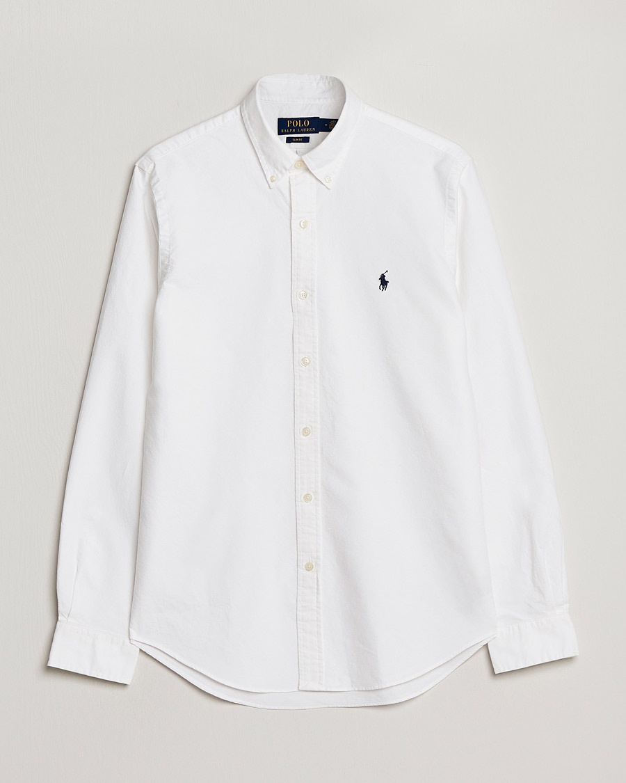Heren | Christmas 2024 | Polo Ralph Lauren | Slim Fit Garment Dyed Oxford Shirt White