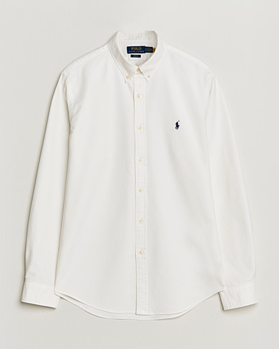 Polo Ralph Lauren Slim Fit Garment Dyed Oxford Shirt White – Wit