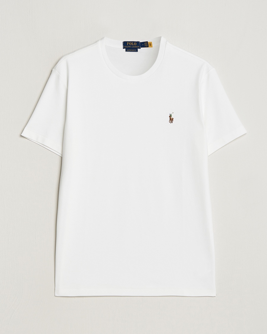 Polo Ralph Lauren Luxury Pima Cotton Crew Neck T-Shirt White – Wit