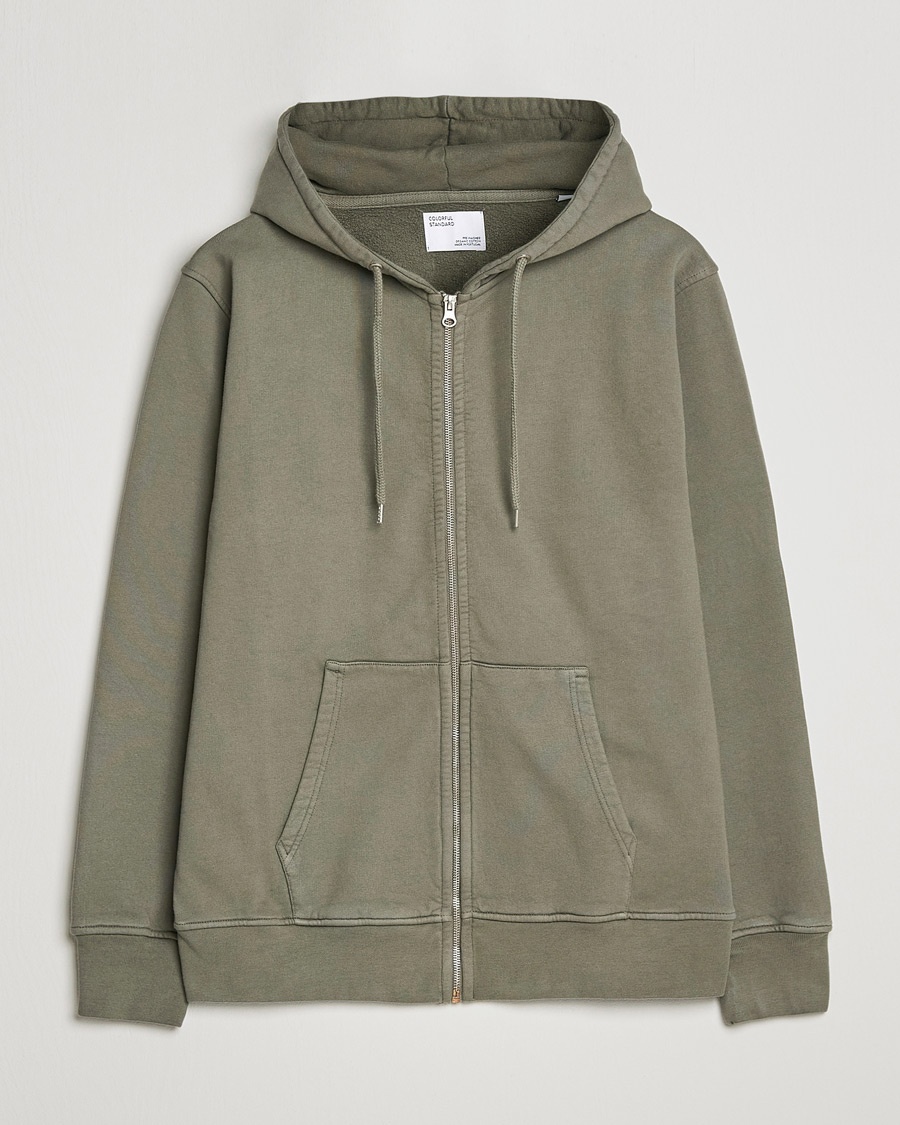 Heren | Basics | Colorful Standard | Classic Organic Full Zip Hood Dusty Olive