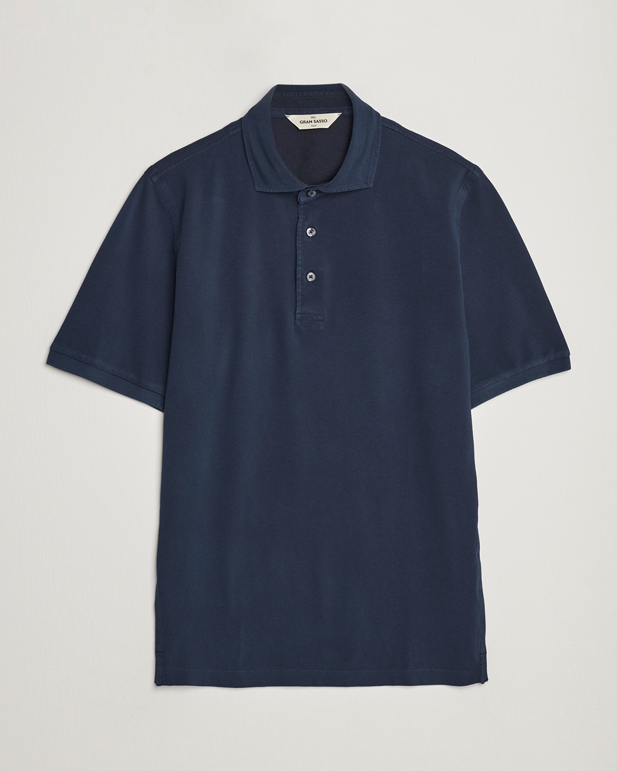 Gran Sasso Washed Polo Navy – Blauw