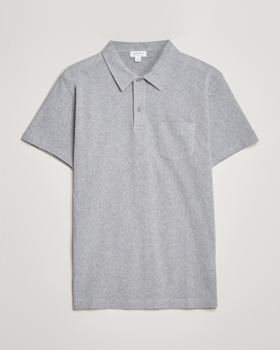 Sunspel Riviera Polo Shirt Grey Melange – Grijs