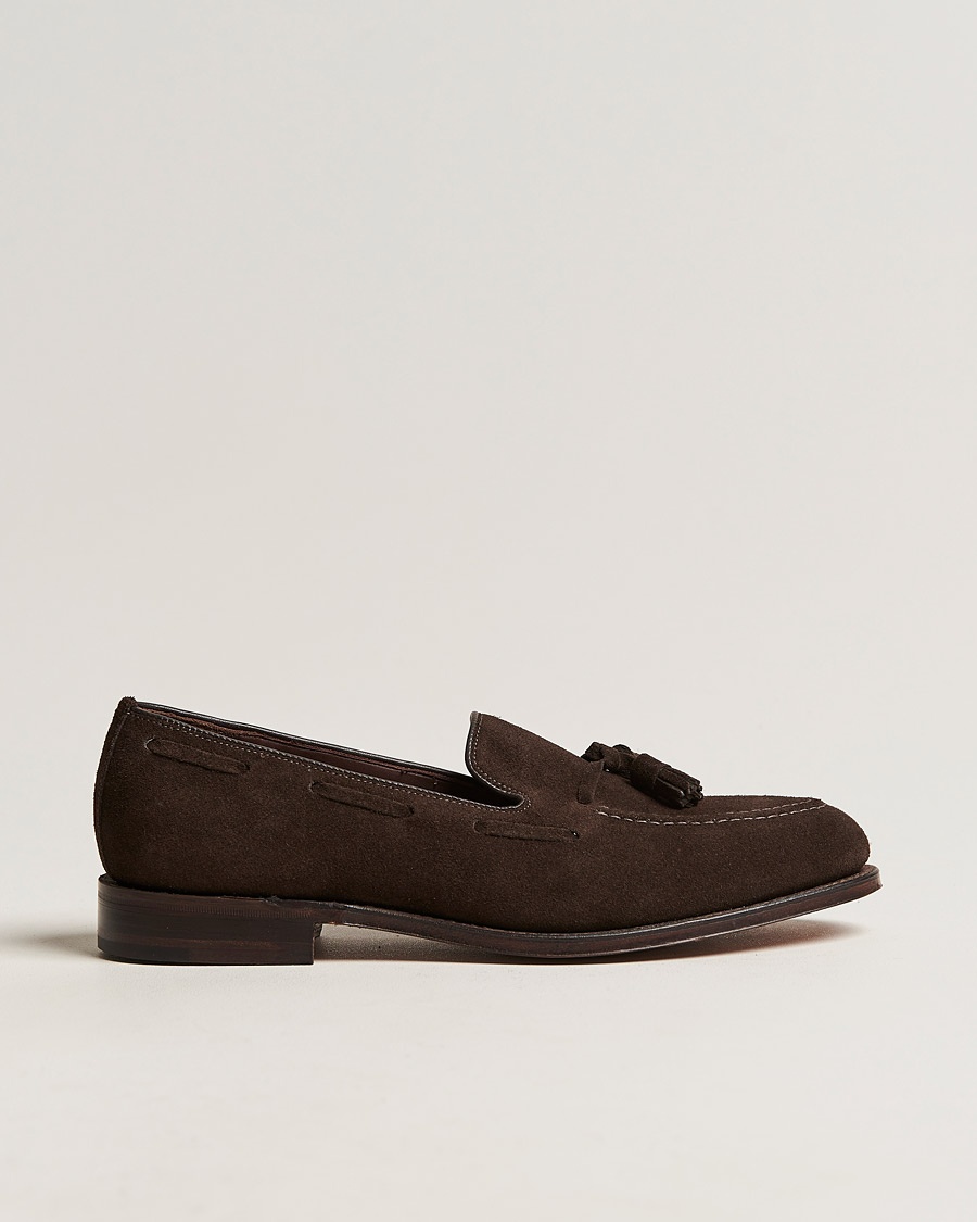Loake 1880 Russell Tassel Loafer Chocolate Brown Suede – Bruin