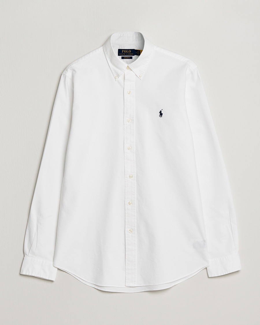 Polo Ralph Lauren Custom Fit Garment Dyed Oxford Shirt White – Wit
