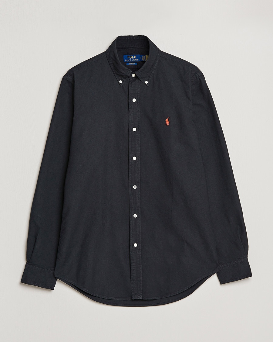 Polo Ralph Lauren Custom Fit Garment Dyed Oxford Shirt Black – Zwart