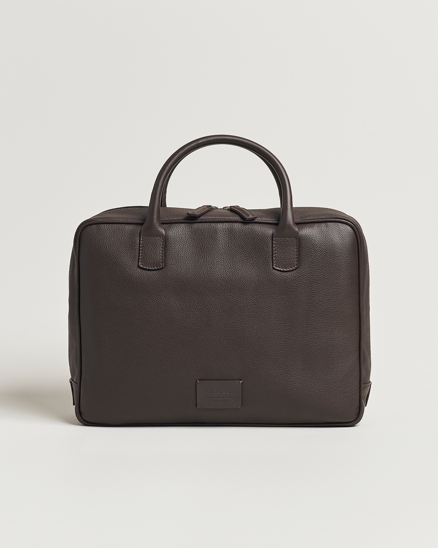 Anderson's Full Grain Leather Briefcase Dark Brown – Bruin