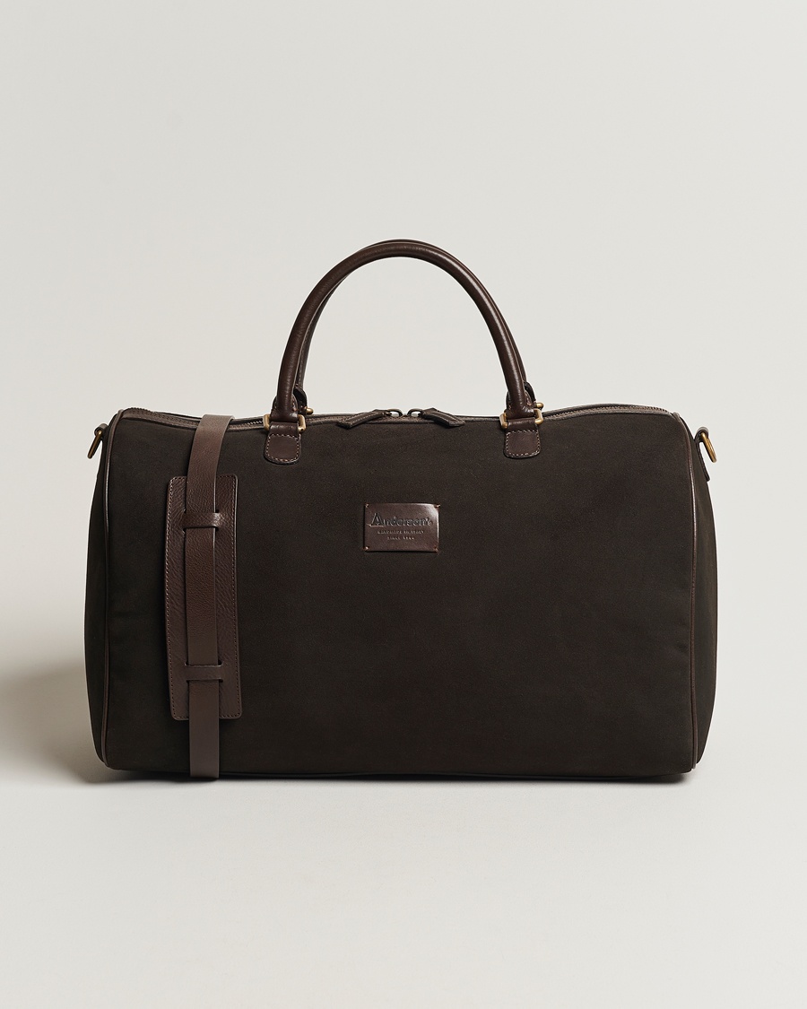 Anderson's Boston Suede Weekendbag Brown/Brown – Bruin