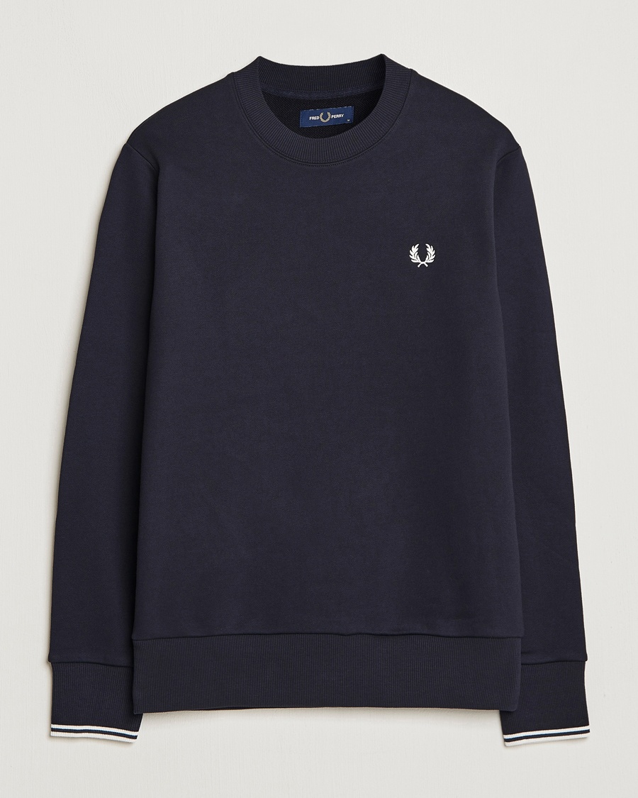 Fred Perry Crew Neck Sweatshirt Navy – Blauw