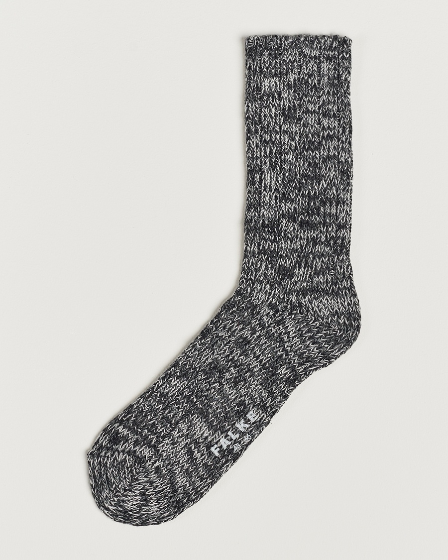 Falke Brooklyn Cotton Sock Black – Grijs