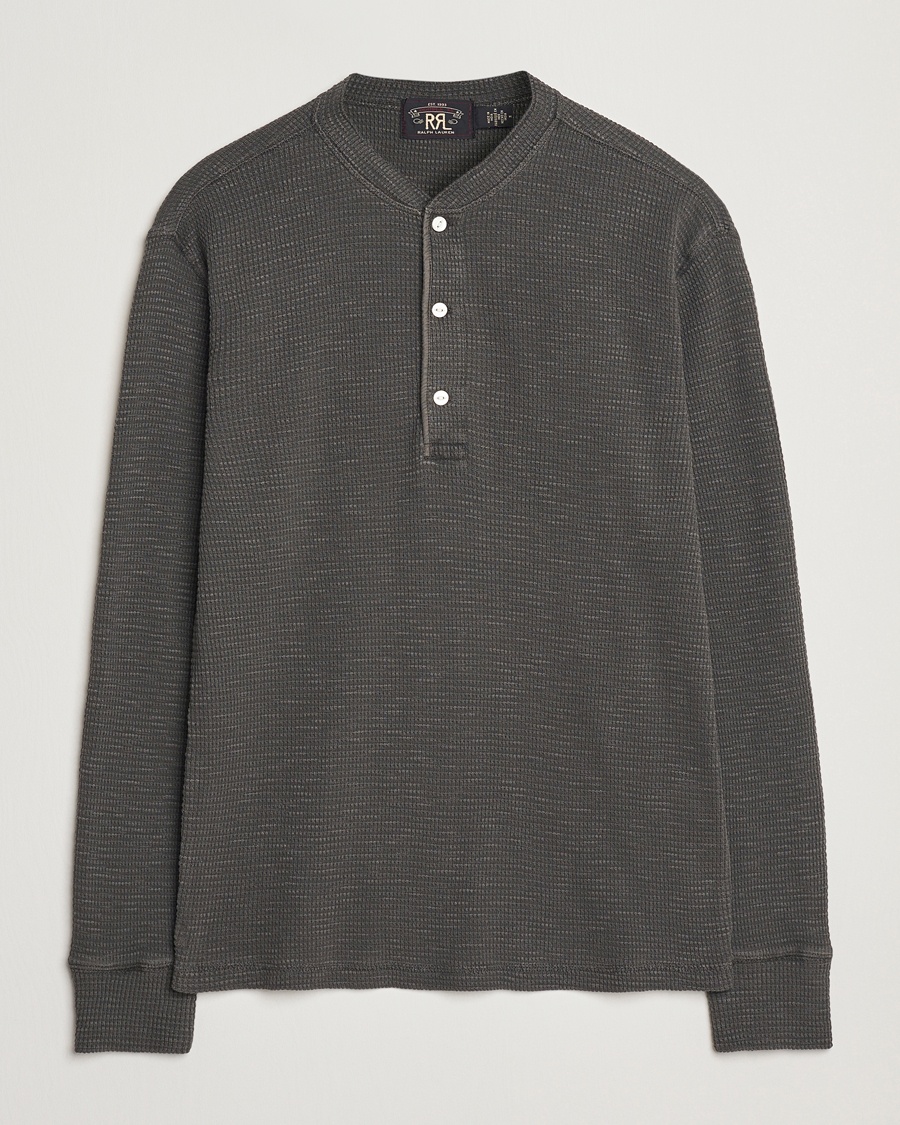 Heren | Henley shirts | RRL | Long Sleeve Henley Faded Black