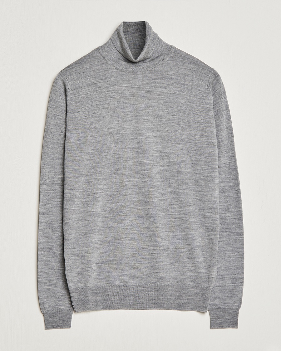 John Smedley Cherwell Extra Fine Merino Rollneck Silver – Grijs
