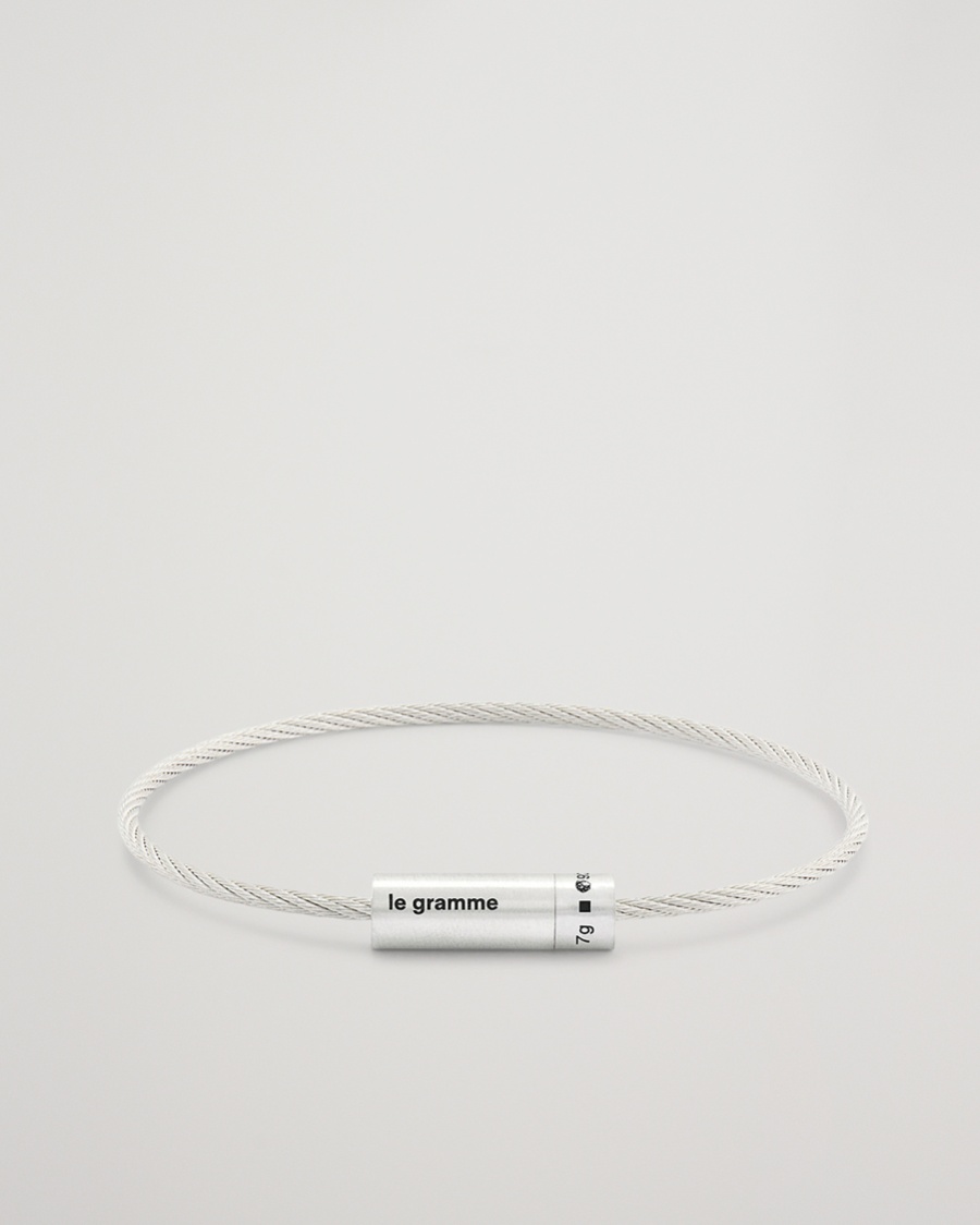 Heren | LE GRAMME | LE GRAMME | Cable Bracelet Brushed Sterling Silver 7g