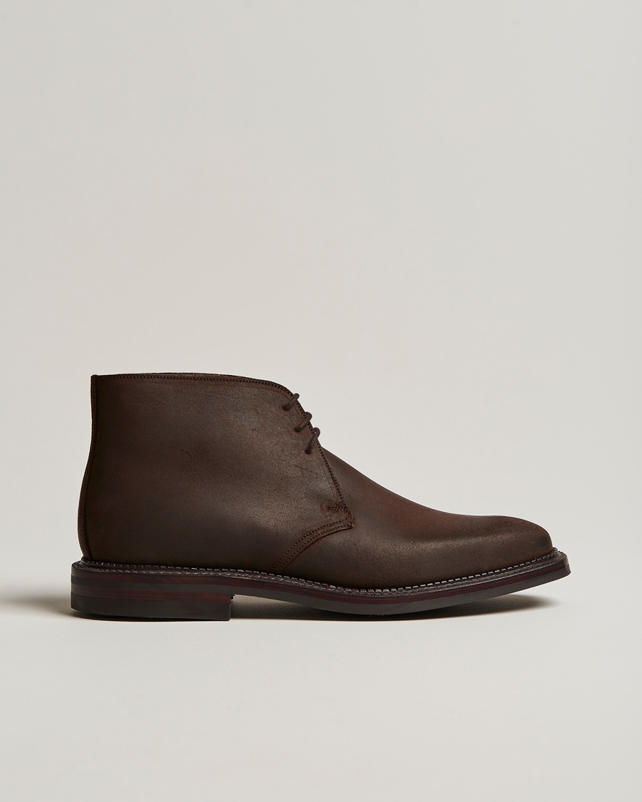 Heren | Handgemaakte schoenen | Crockett & Jones | Molton Chukka Dk Brown Rough-Out Suede