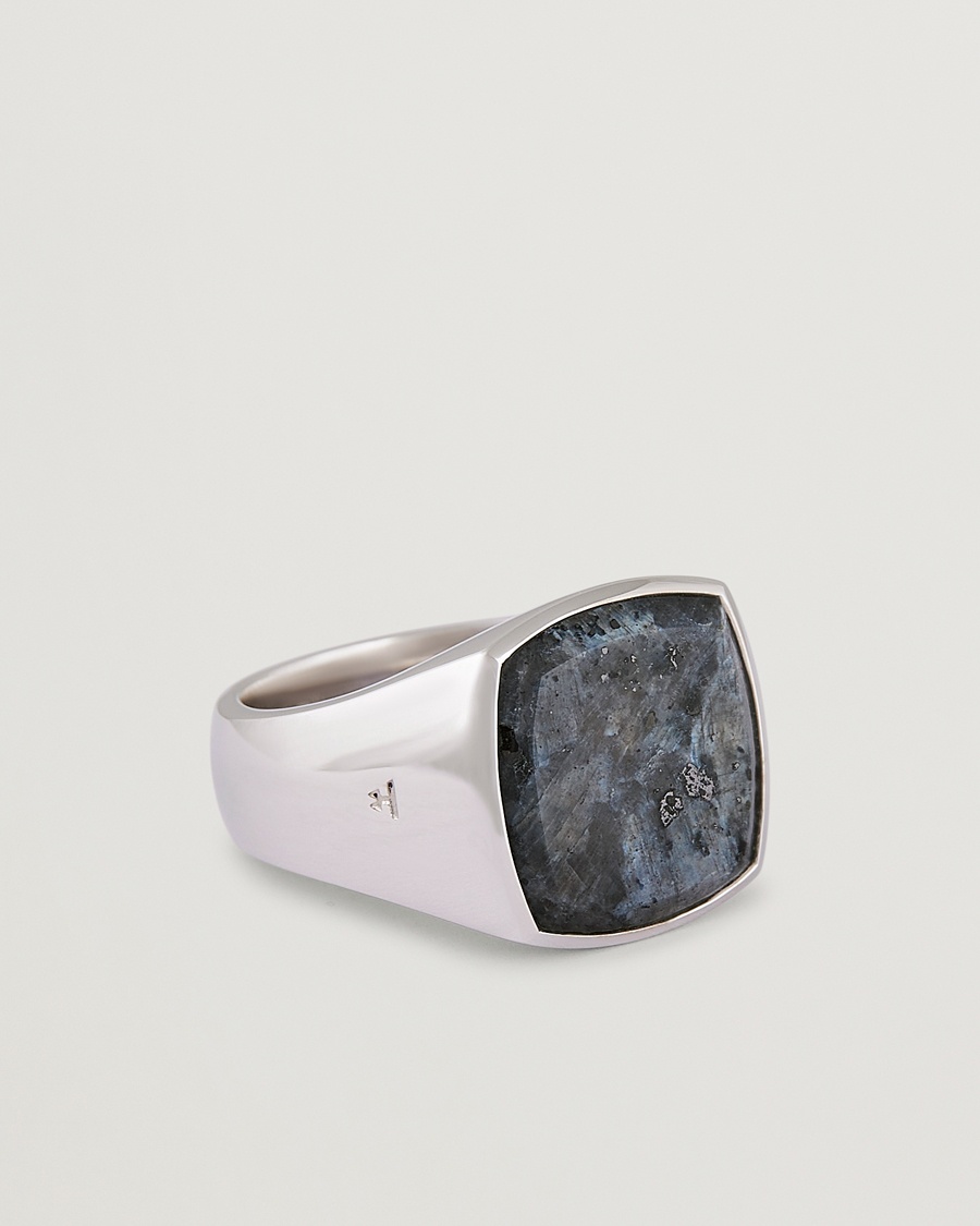 Tom Wood Cushion Larvikite Ring Silver – Zilver