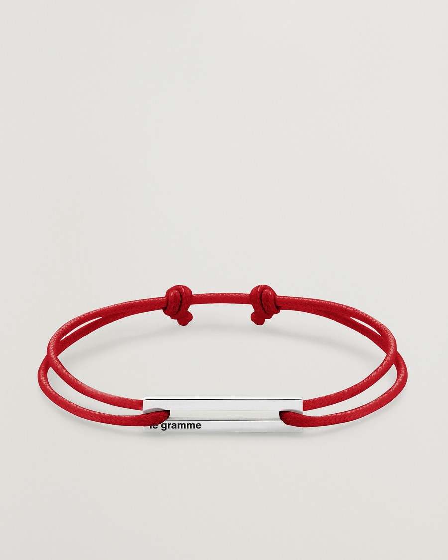 LE GRAMME Cord Bracelet Le 17/10 Red/Sterling Silver – Rood