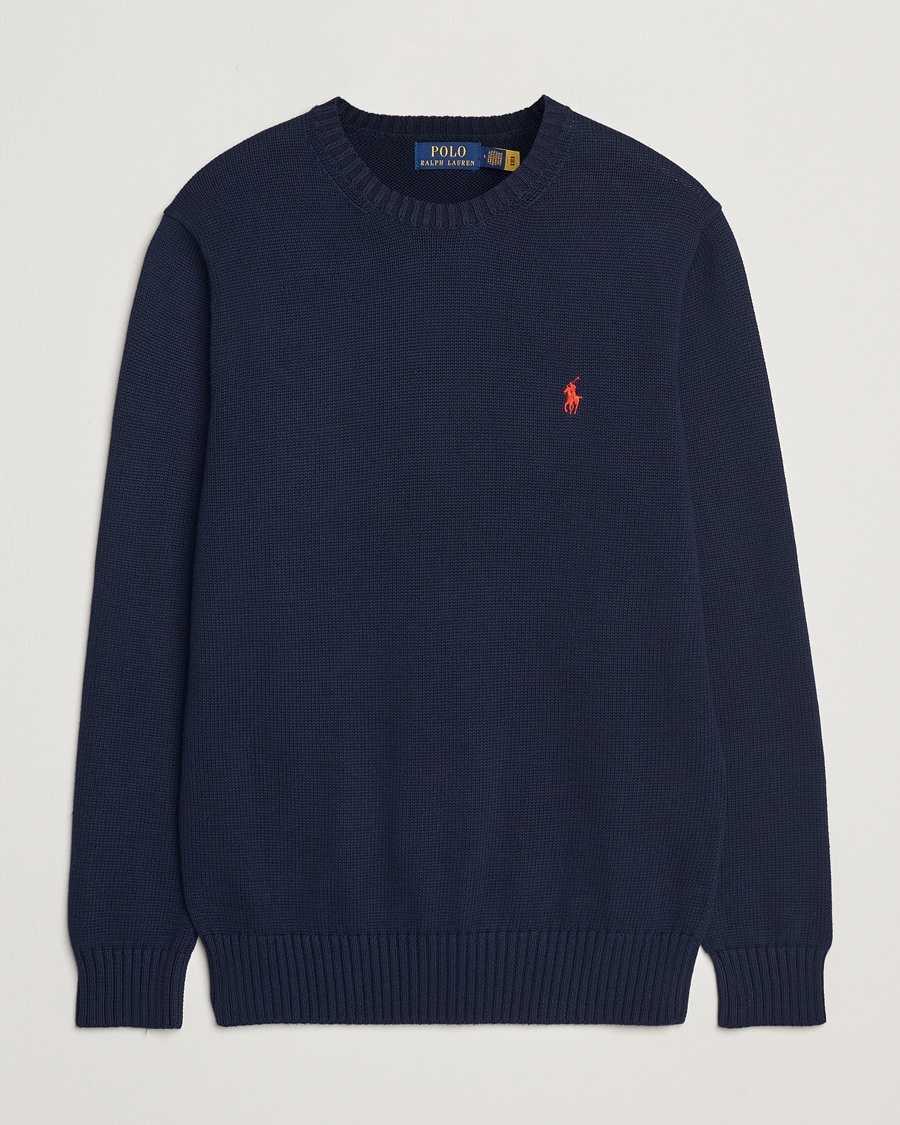 Polo Ralph Lauren Cotton Crew Neck Sweater Hunter Navy – Blauw