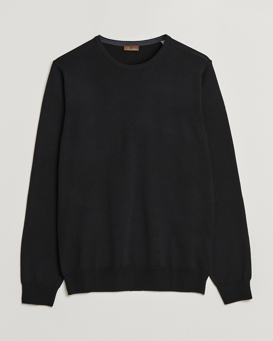 Stenströms Merino Crew Neck Black – Zwart