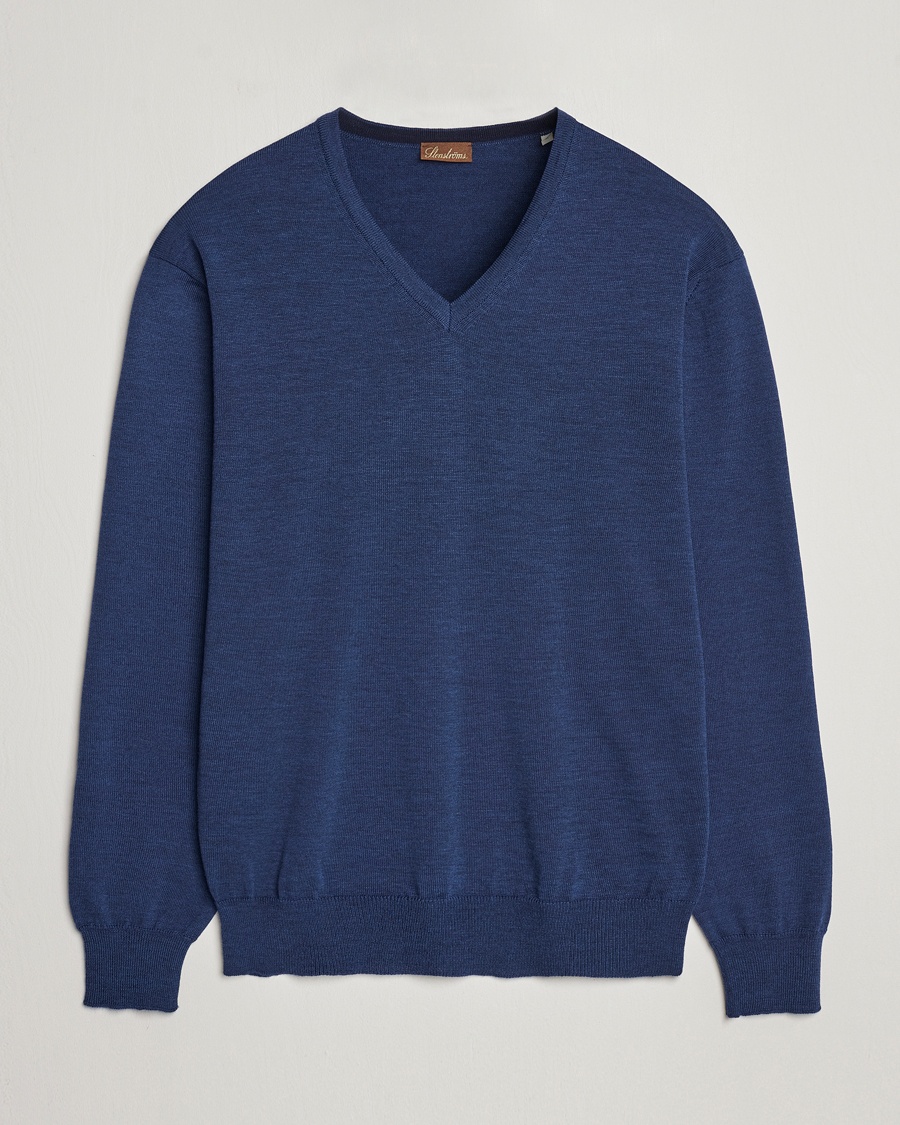 Stenströms Merino V-Neck Blue – Blauw