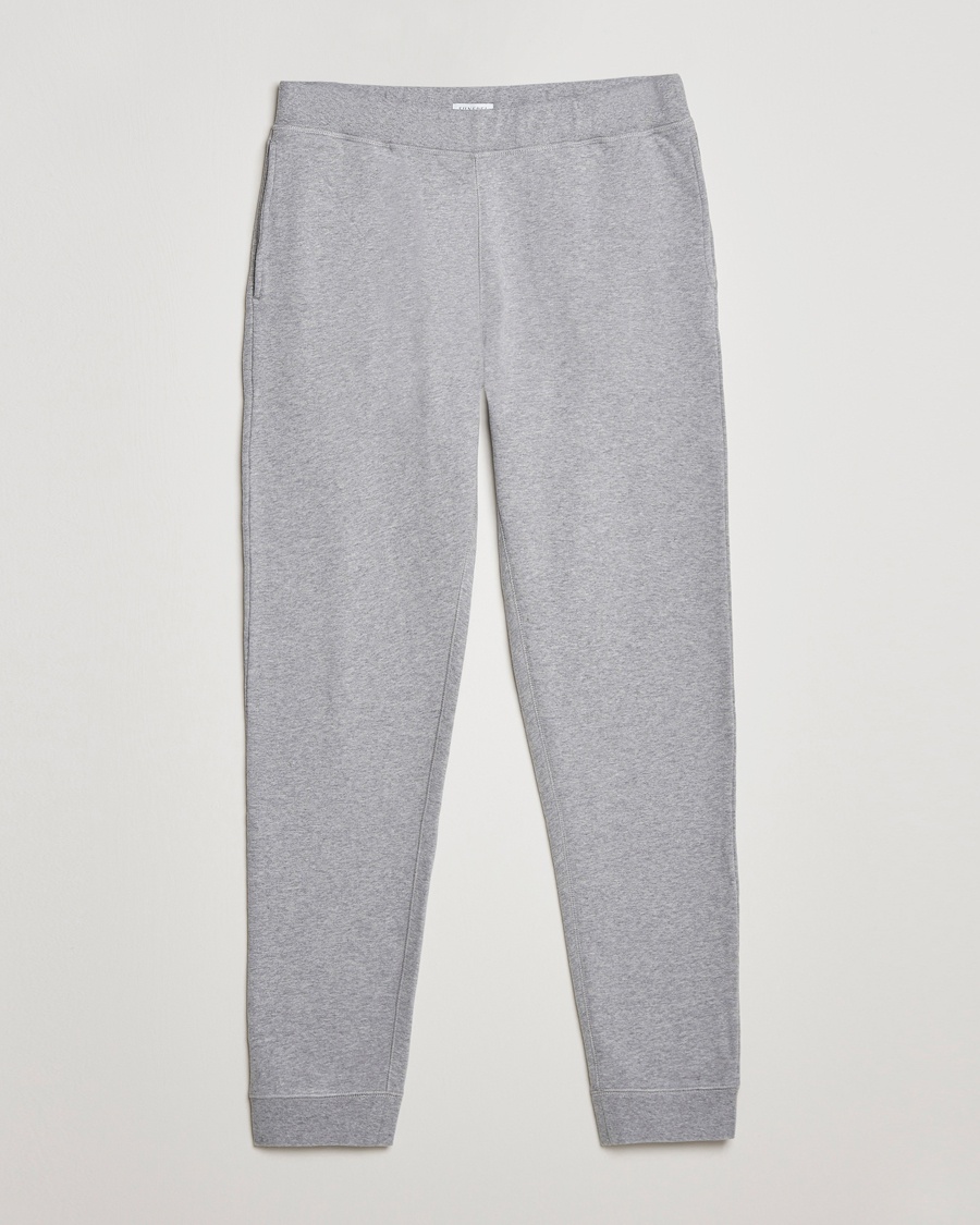 Sunspel Cotton Loopback Track Pants Grey Melange – Grijs