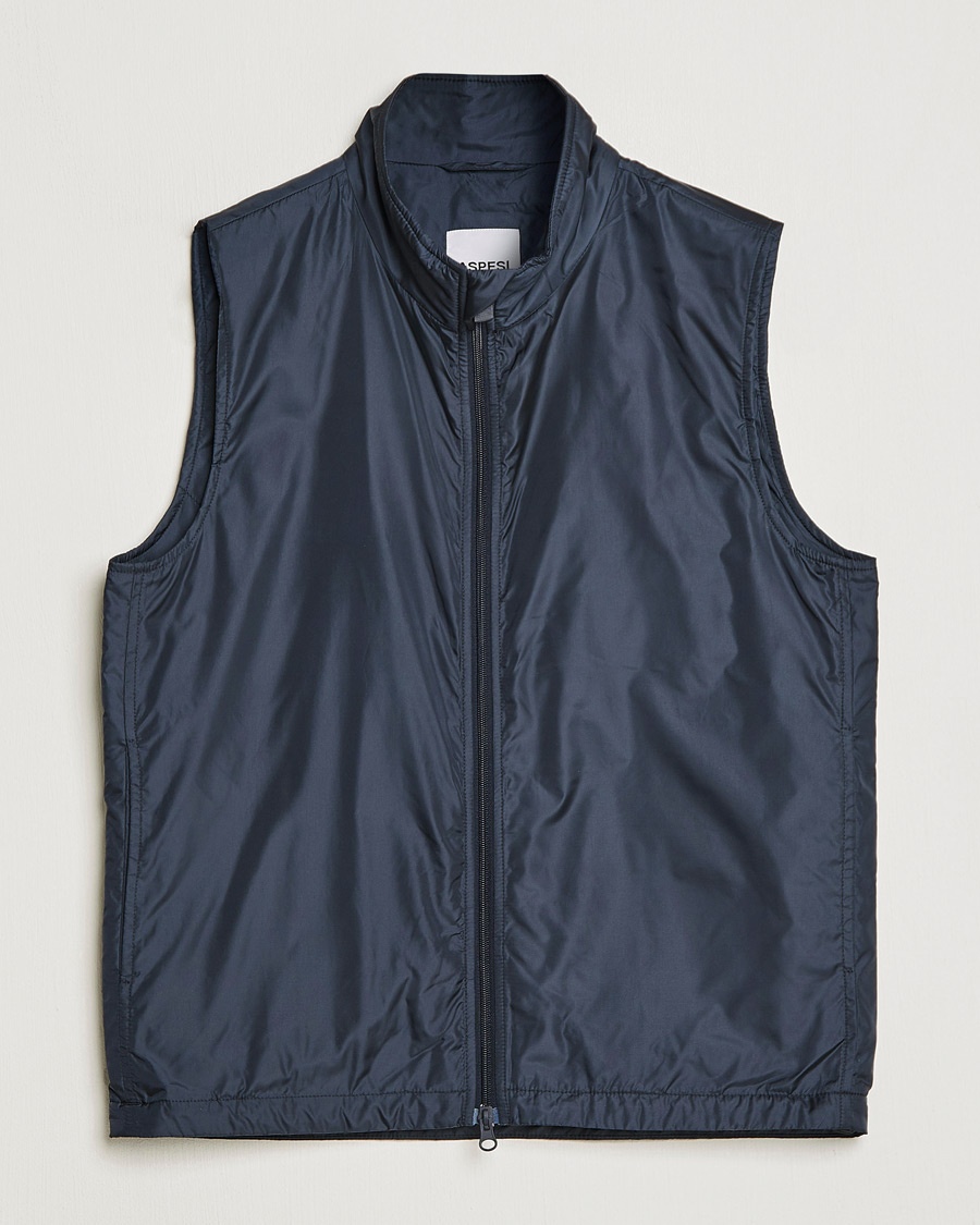 Aspesi Vernes Nylon Gilet Navy – Blauw