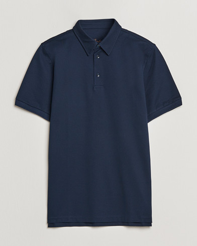Heren | Stenströms | Stenströms | Cotton Polo Shirt Navy
