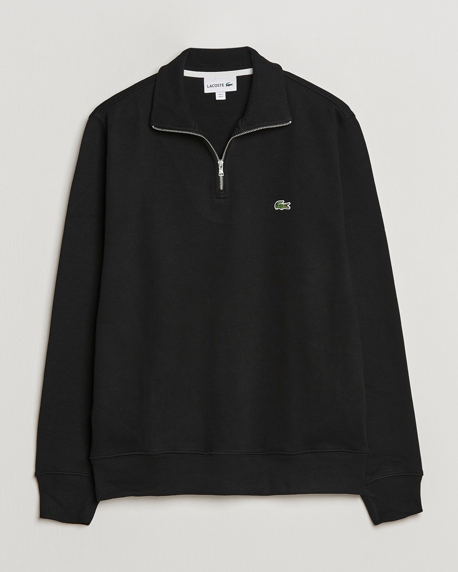 Lacoste Rib Interlock Half Zip Black – Zwart