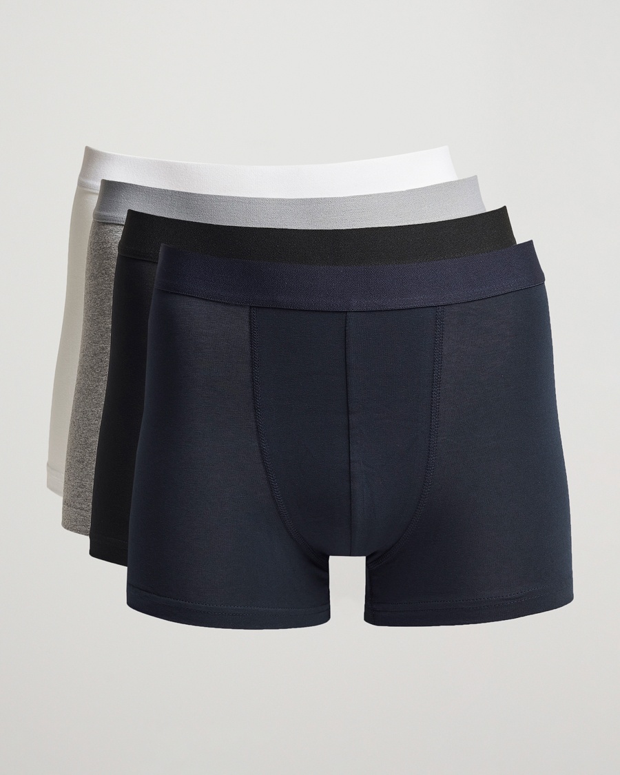 Bread & Boxers 4-Pack Boxer Brief White/Black/Grey/Navy – Grijs