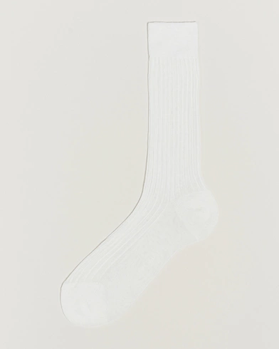  Cotton Ribbed Short Socks White