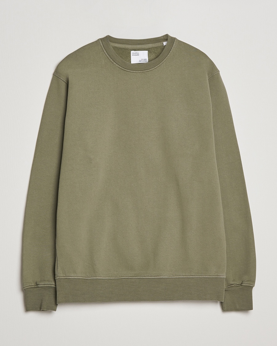 Colorful Standard Classic Organic Crew Neck Sweat Dusty Olive – Groen