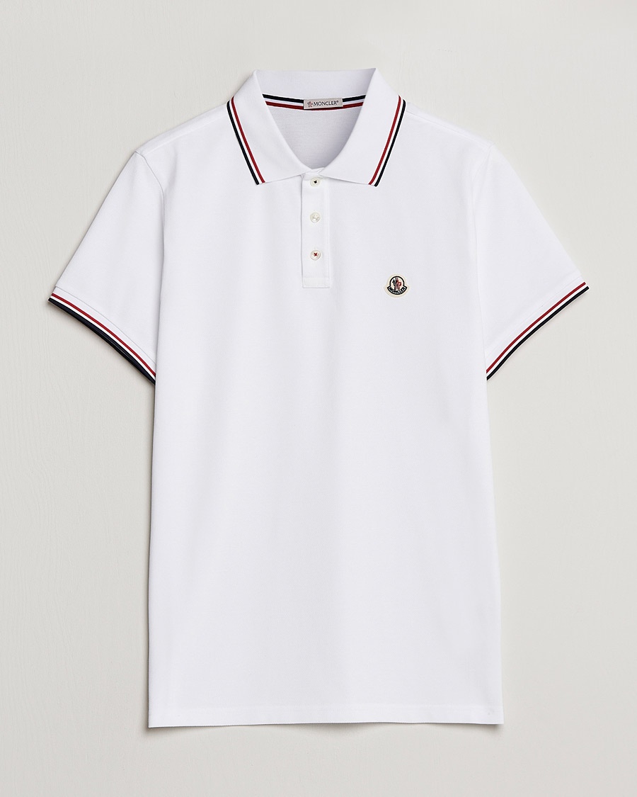 Moncler Contrast Rib Polo White – Wit