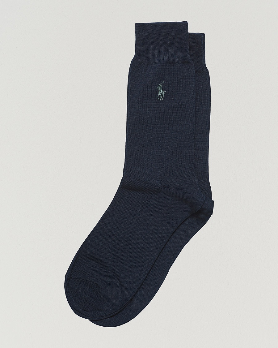 Polo Ralph Lauren 2-Pack Mercerized Cotton Socks Admiral Blue – Blauw
