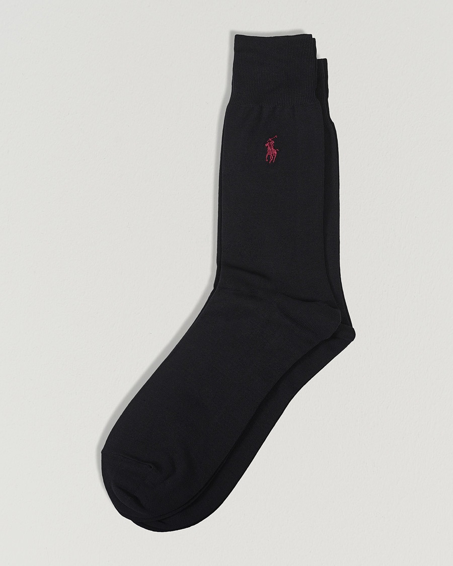 Polo Ralph Lauren 2-Pack Mercerized Cotton Socks Black – Zwart