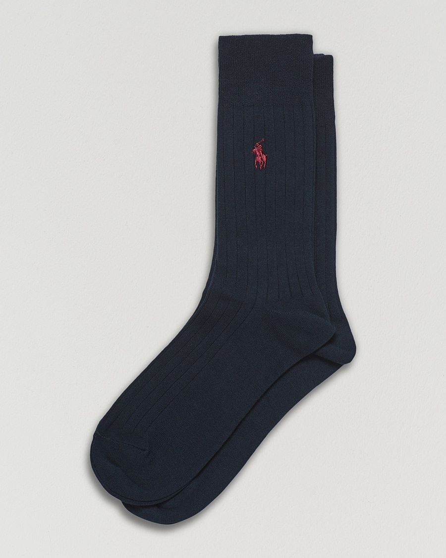 Polo Ralph Lauren 2-Pack Egyptian Cotton Socks Navy – Blauw