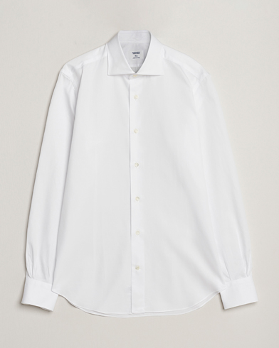 Heren | Mazzarelli | Mazzarelli | Soft Cotton Cut Away Shirt White