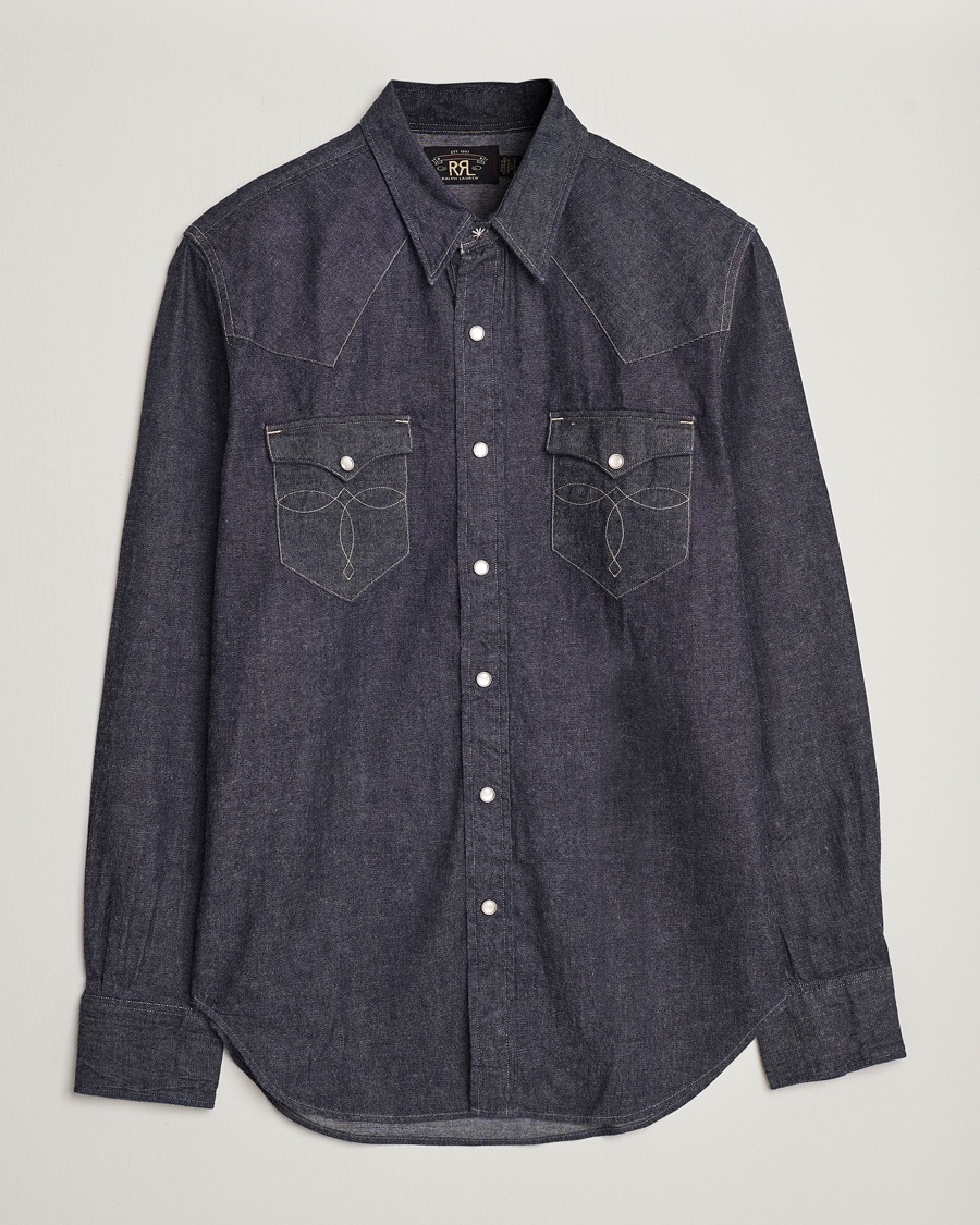 RRL Buffalo Western Shirt Rinse – Blauw