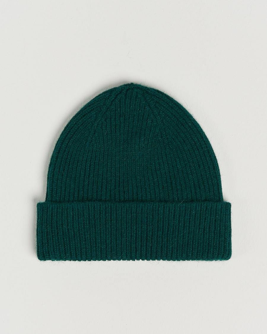 Le Bonnet Lambswool/Caregora Beanie Moss – Groen