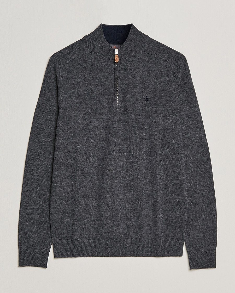 Morris John Merino Half Zip Dark Grey – Grijs